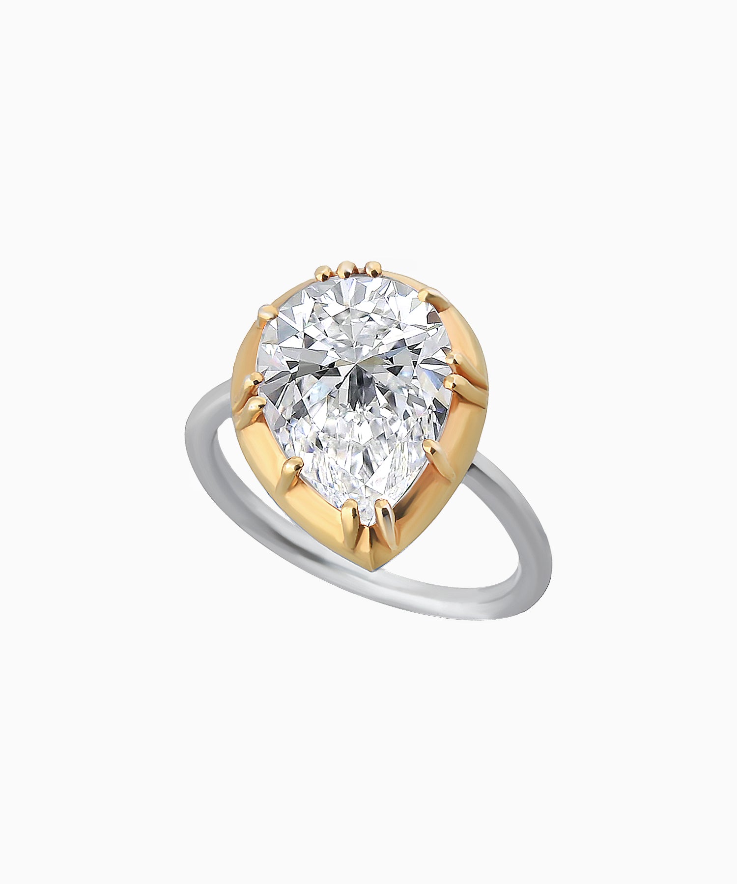 Pear-Cut Zircon Ring in Sterling Silver