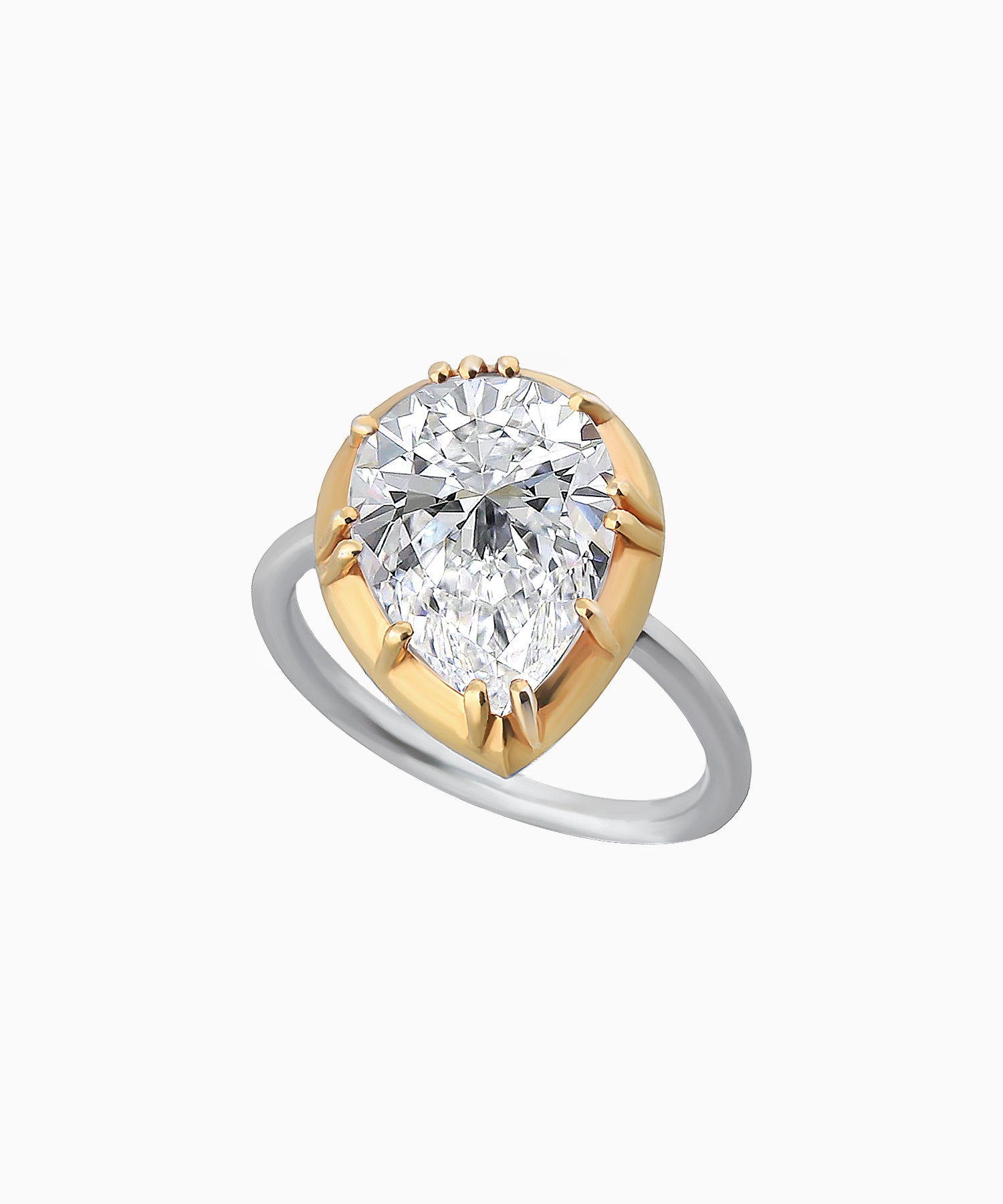 Pear-Cut Zircon Ring in Sterling Silver