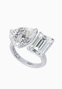 Asymmetric Clear Fabulite Silver Ring