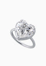 Heart-Shaped Zircon Ring in Sterling Silver