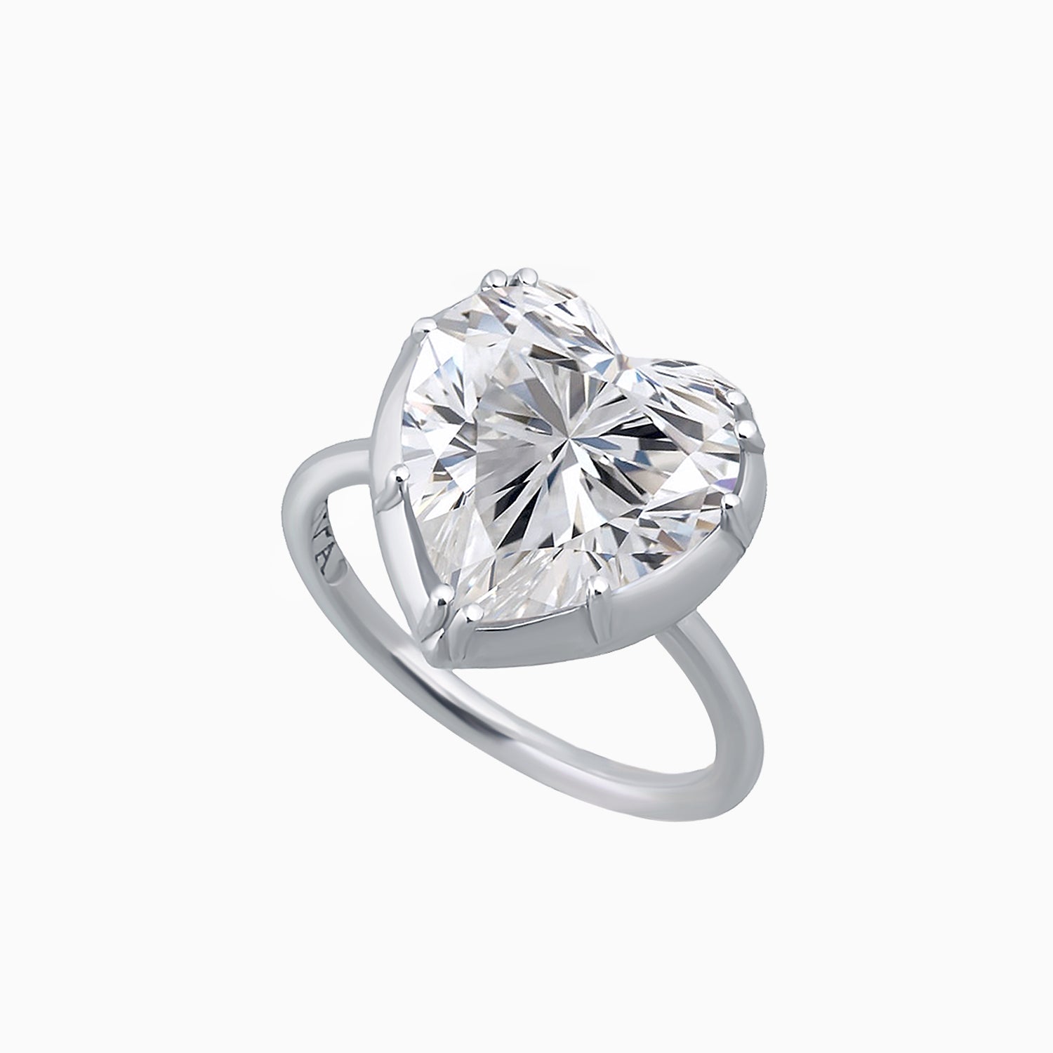 Heart-Shaped Zircon Ring in Sterling Silver