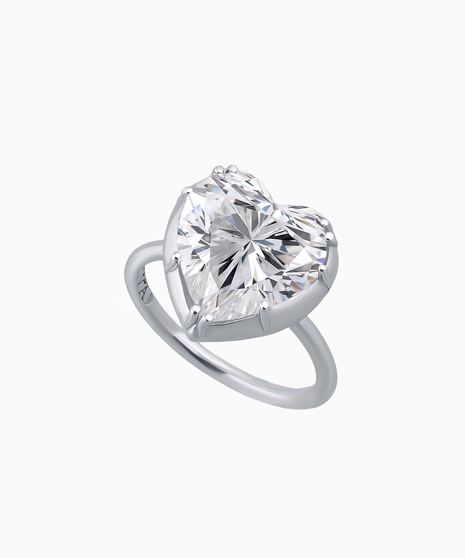 Heart-Shaped Zircon Ring in Sterling Silver