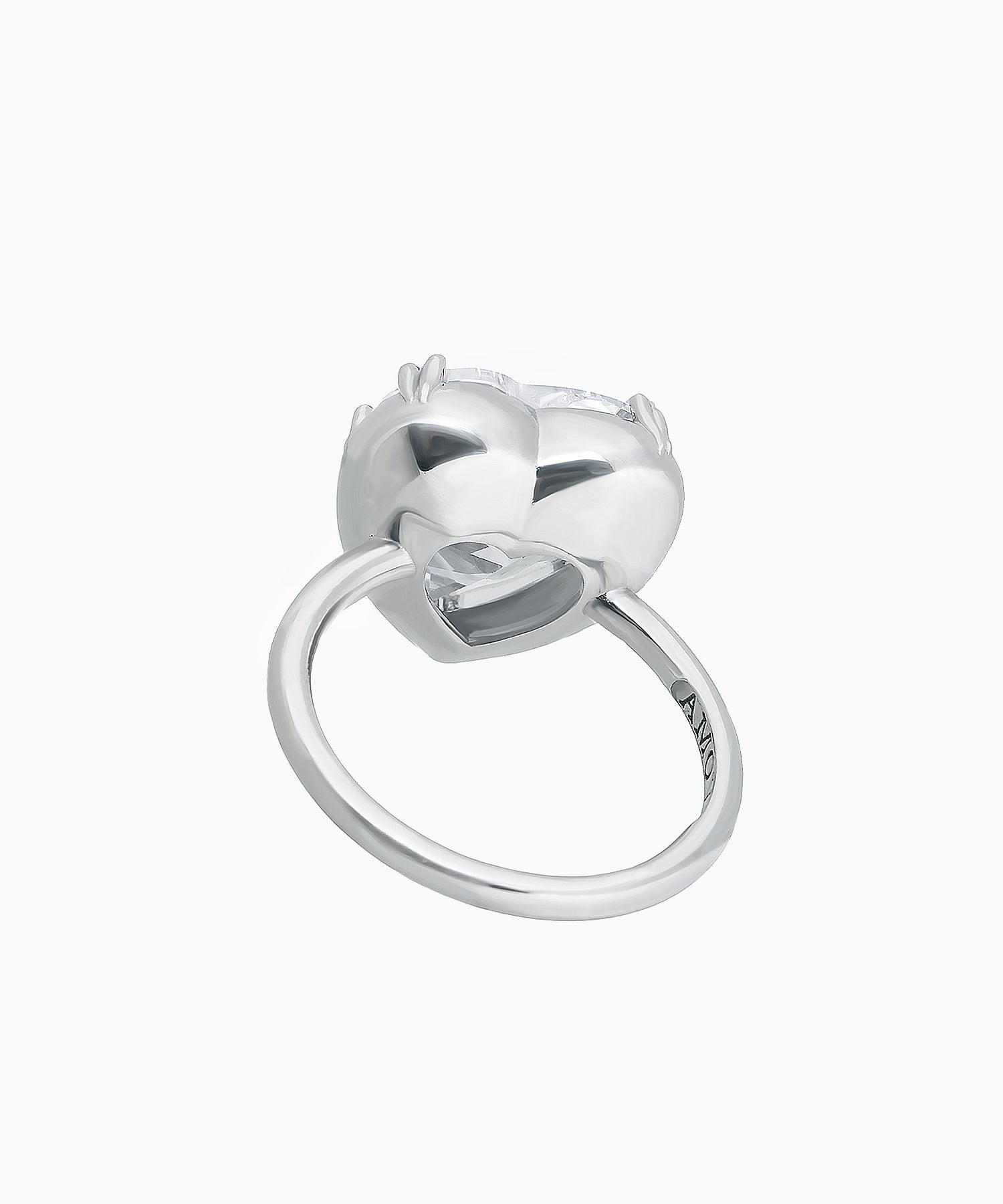 Heart-Shaped Zircon Ring in Sterling Silver