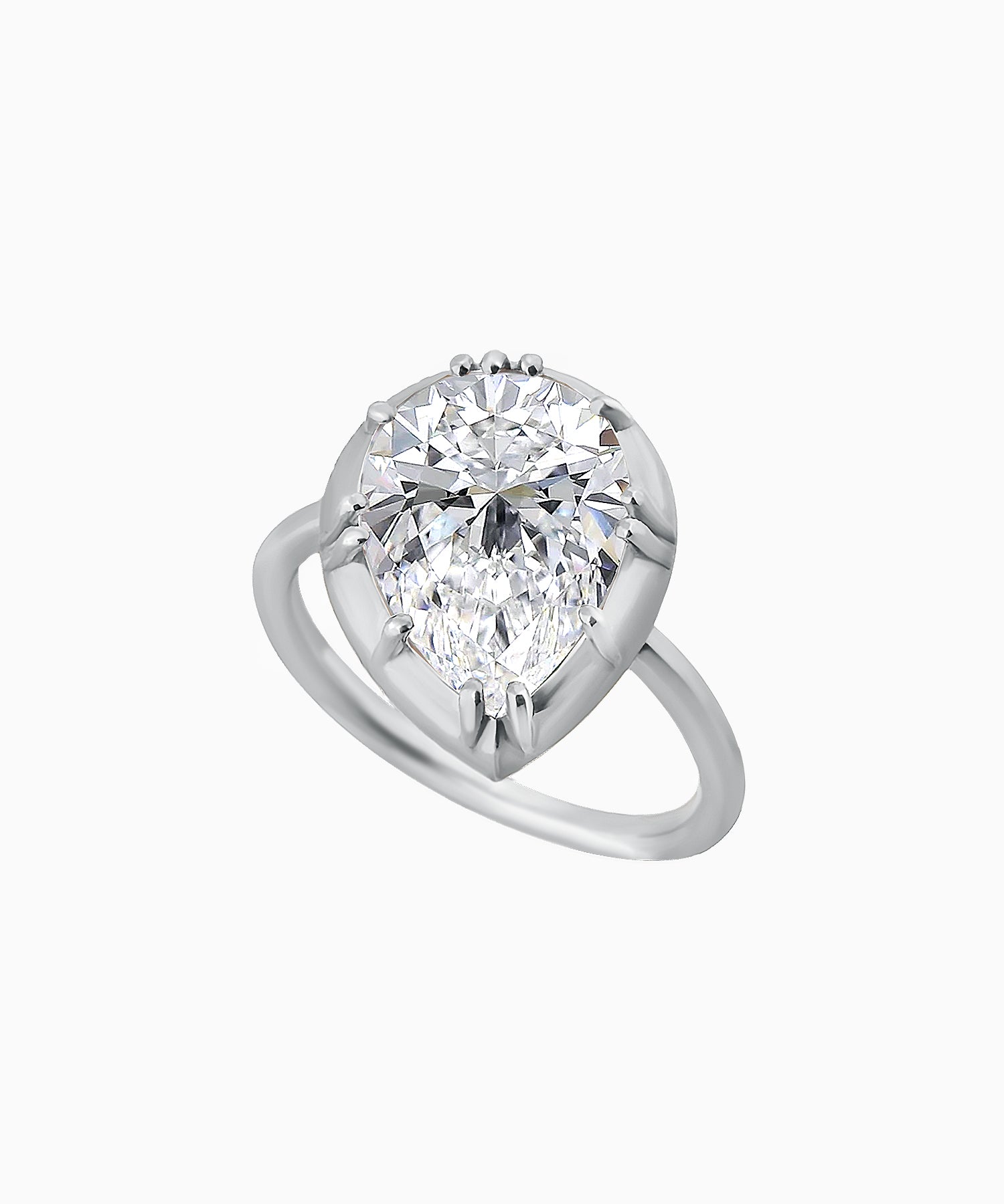 Pear-Cut Zircon Ring in Sterling Silver