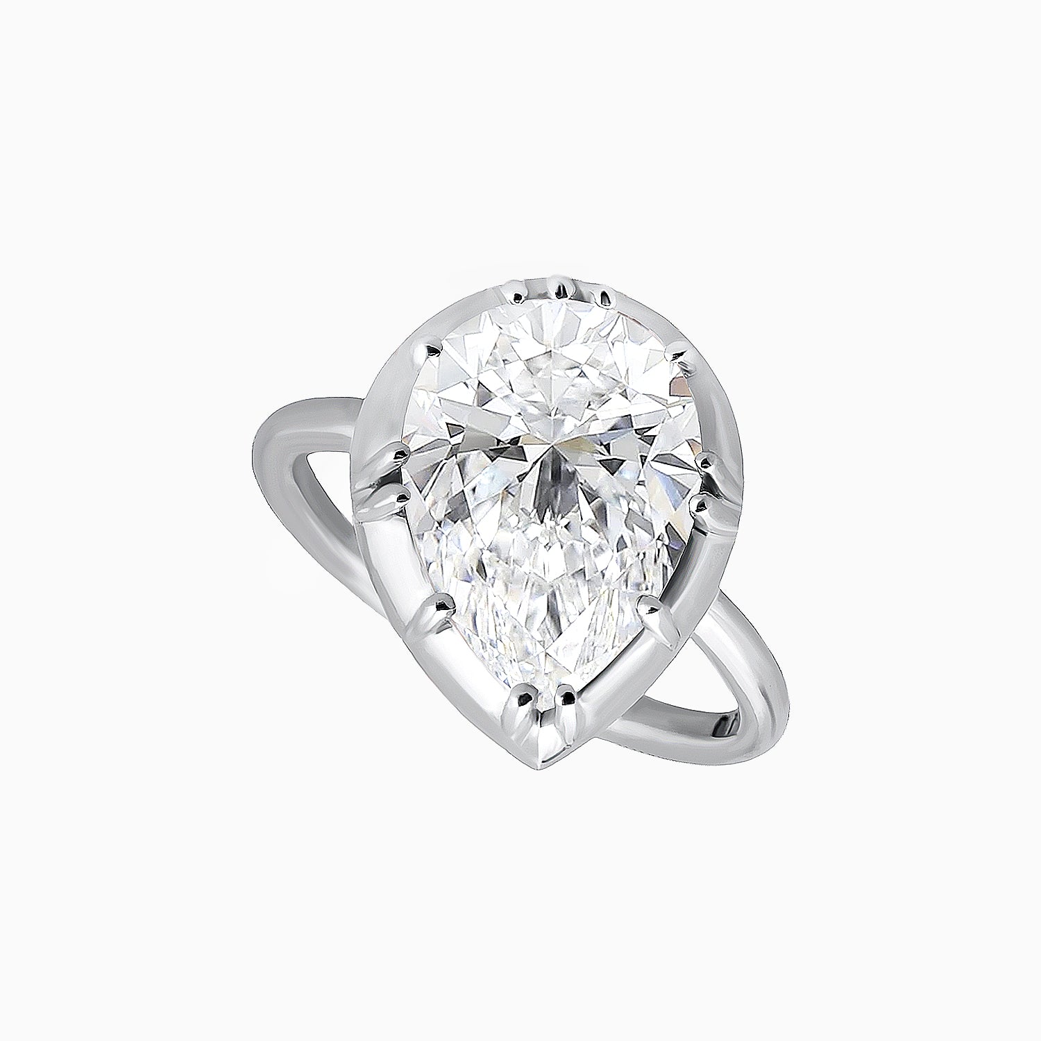 Pear-Cut Zircon Ring in Sterling Silver