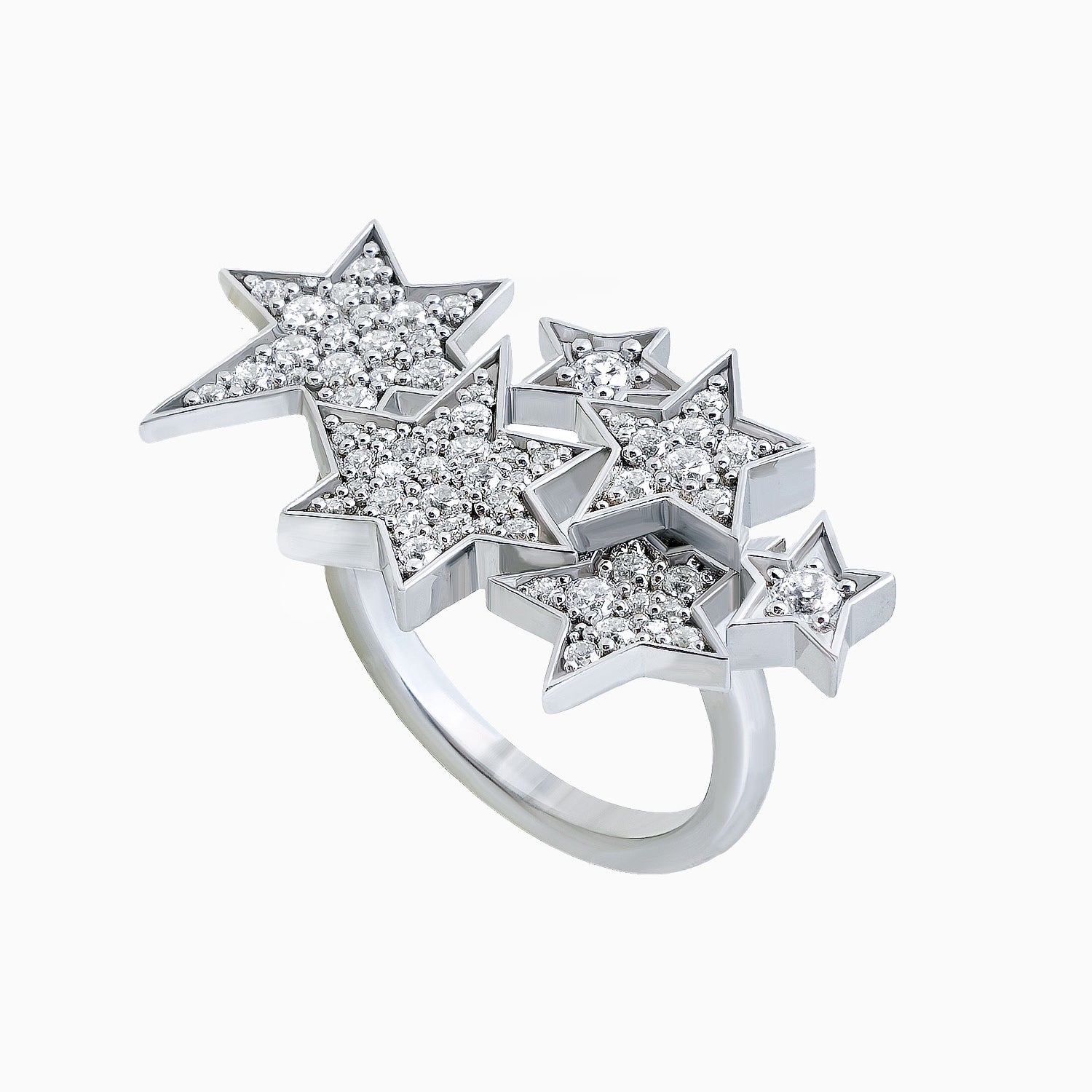 Milky Way Ring in White Rhodium - Plated Sterling Silver