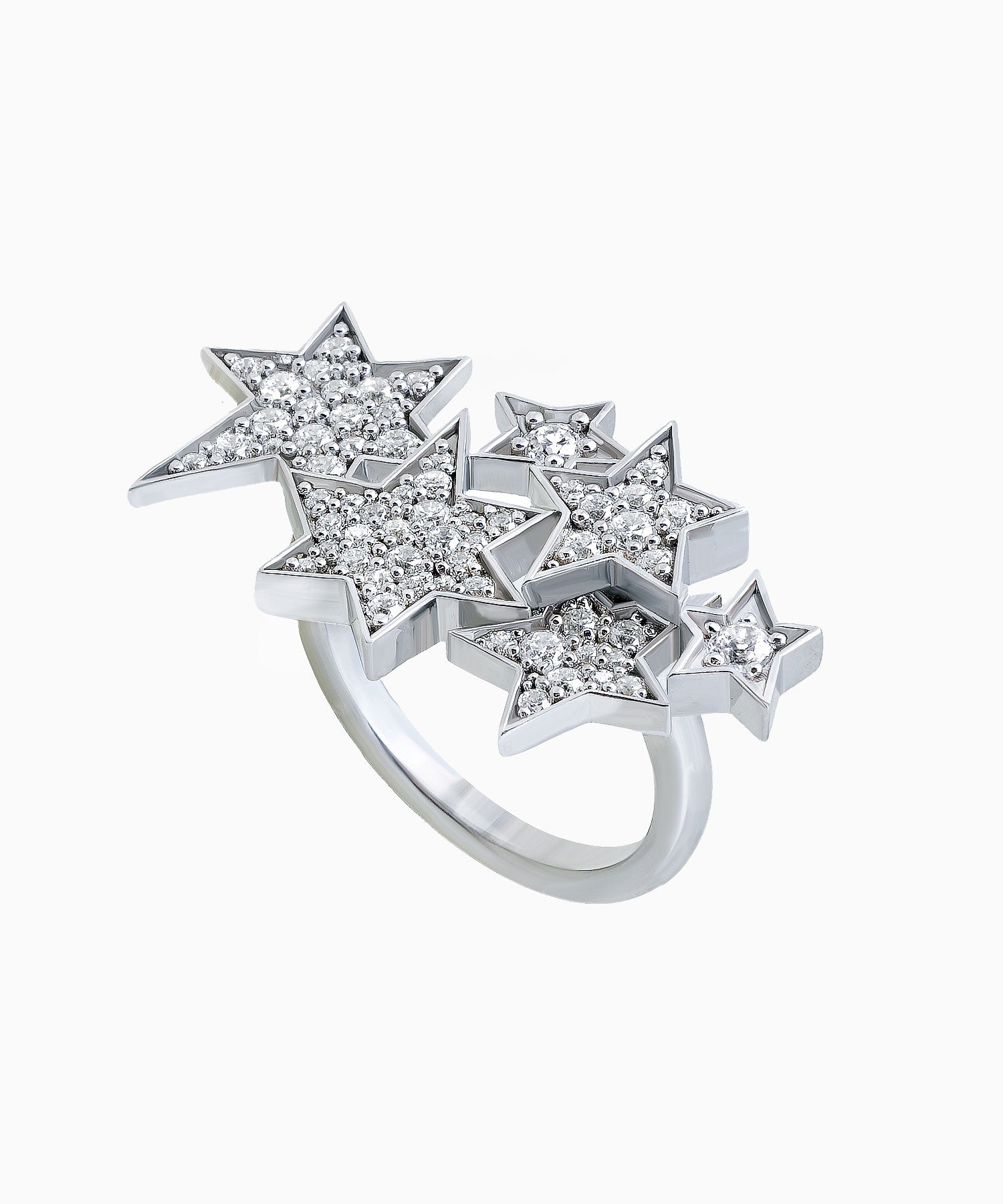 Milky Way Ring in White Rhodium - Plated Sterling Silver