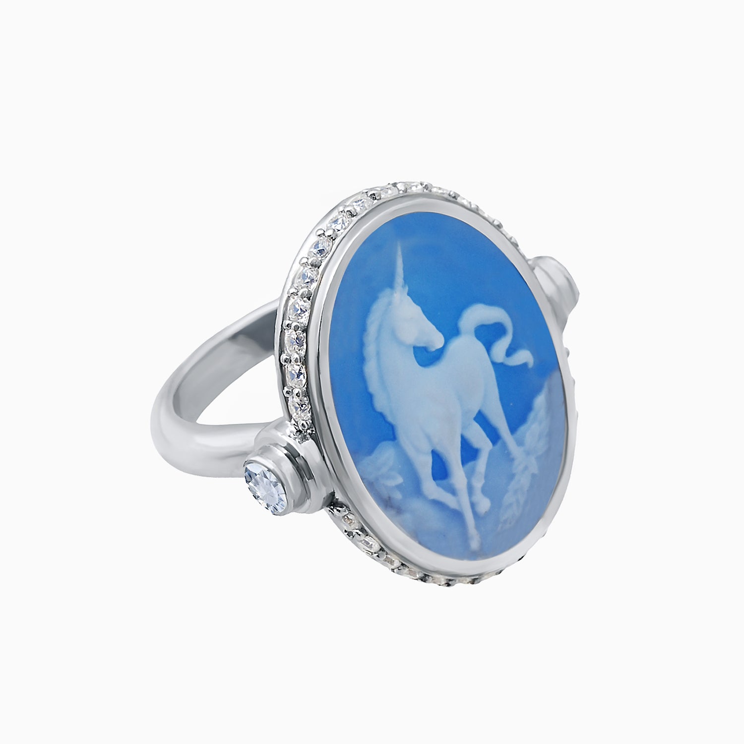 Unicorn Cameo Ring in Sterling Silver