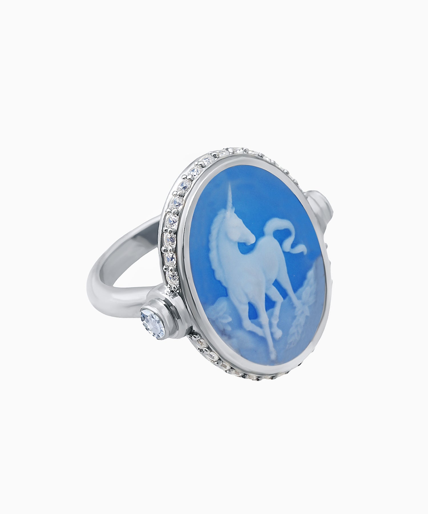 Unicorn Cameo Ring in Sterling Silver
